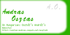 andras osztas business card